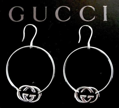 gucci silver logo earrings|Gucci earrings under 300.